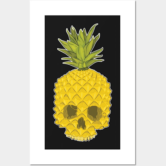 Pineapple Skull Wall Art by SamPage